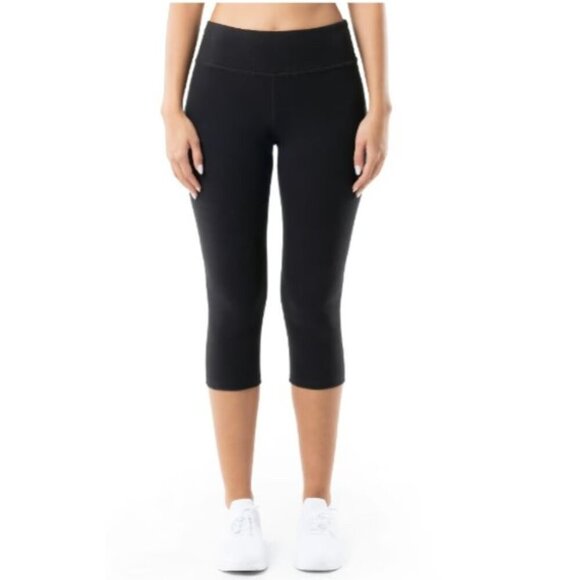 ACIVE DRIWORKS CAPRI LEGGINGS YOGA WORKOUT GYM CASUAL BLACK SMALL - Picture 4 of 11